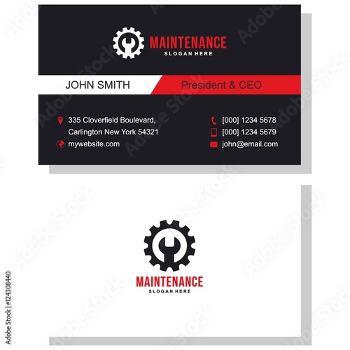 business card design template. mechanic and technic business card