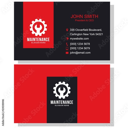 business card design template. mechanic and technic business card
