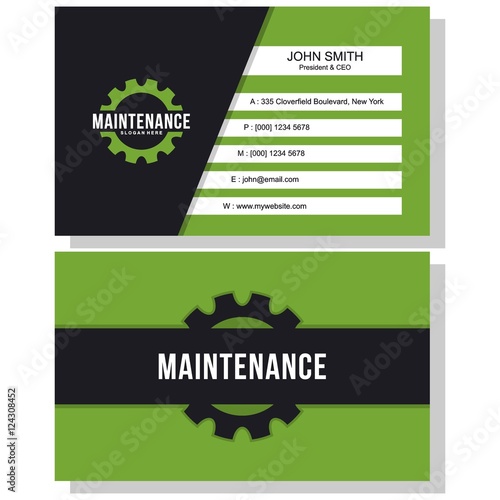 business card design template. mechanic and technic business card