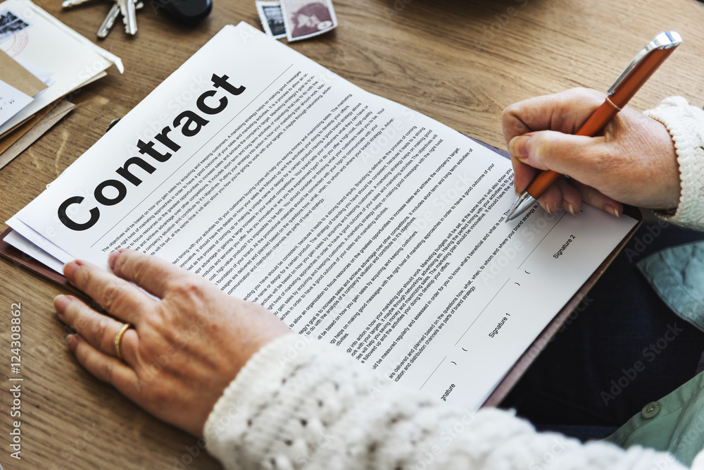 Naklejka premium Contract Agreement Commitment Obligation Negotiation Concept