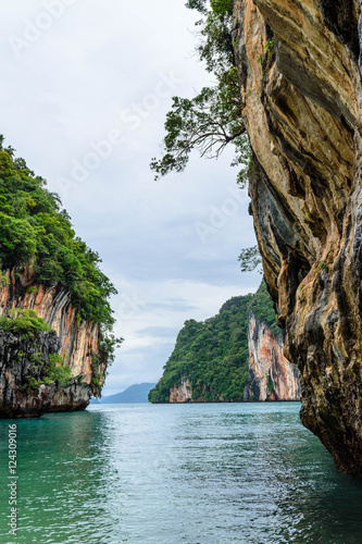 Koh Hong Island Krabi in Thailand Big rock in sea