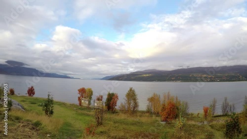 Time-lapse of autumn colors at the mountains, in Skibotn, north Norway photo