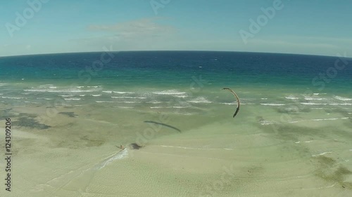 Kitesurfing on the coast of the Philippines. Aerial views 7 photo