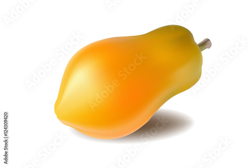 ripe papaya isolated on a white background