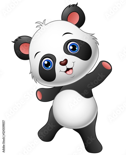 Cartoon panda presenting