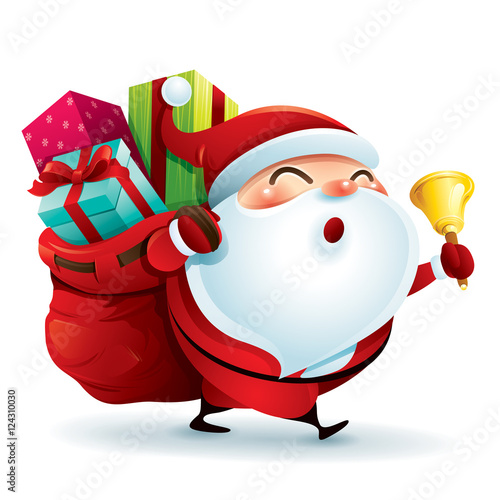 Santa Claus carrying sack full of gifts