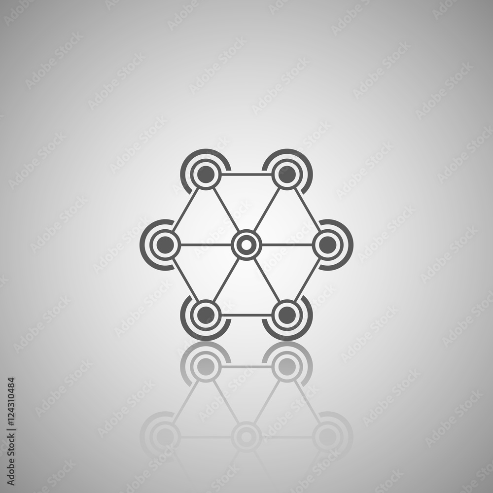 Abstract technology element. Communication element. Science. Hexagon element.