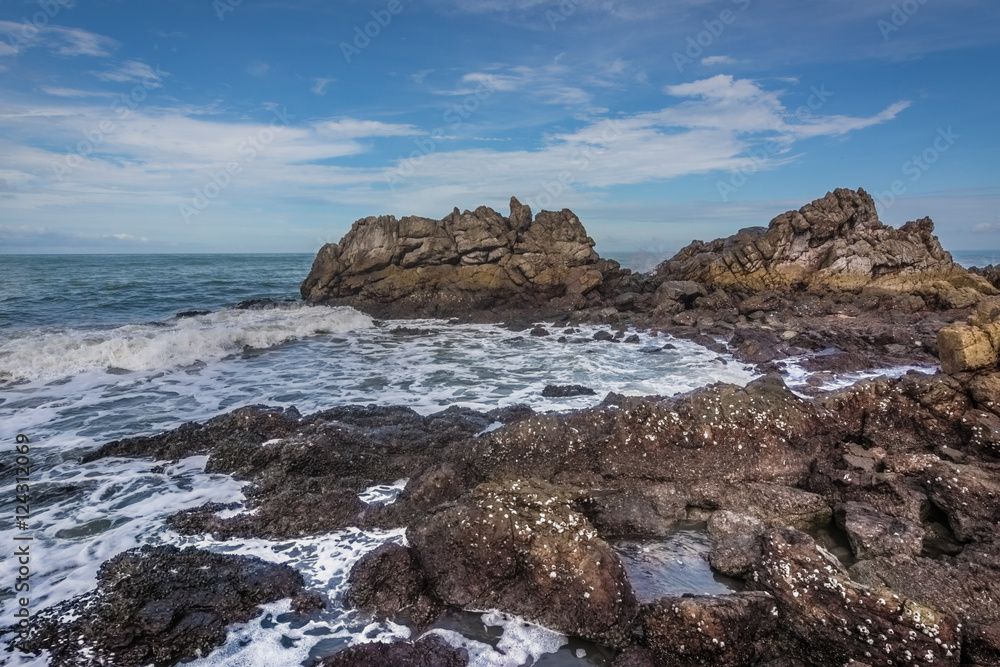 The beautiful seaside rocks at  Kung Wiman, Chanthaburi, Thailand. 