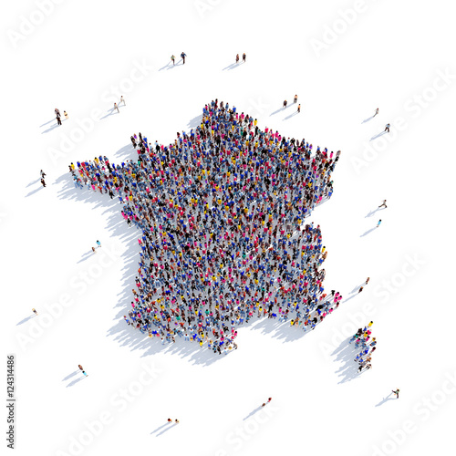 Tablou pe pânză people group shape map France