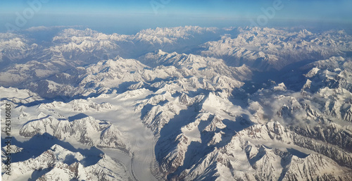 mountain top view see from the sky