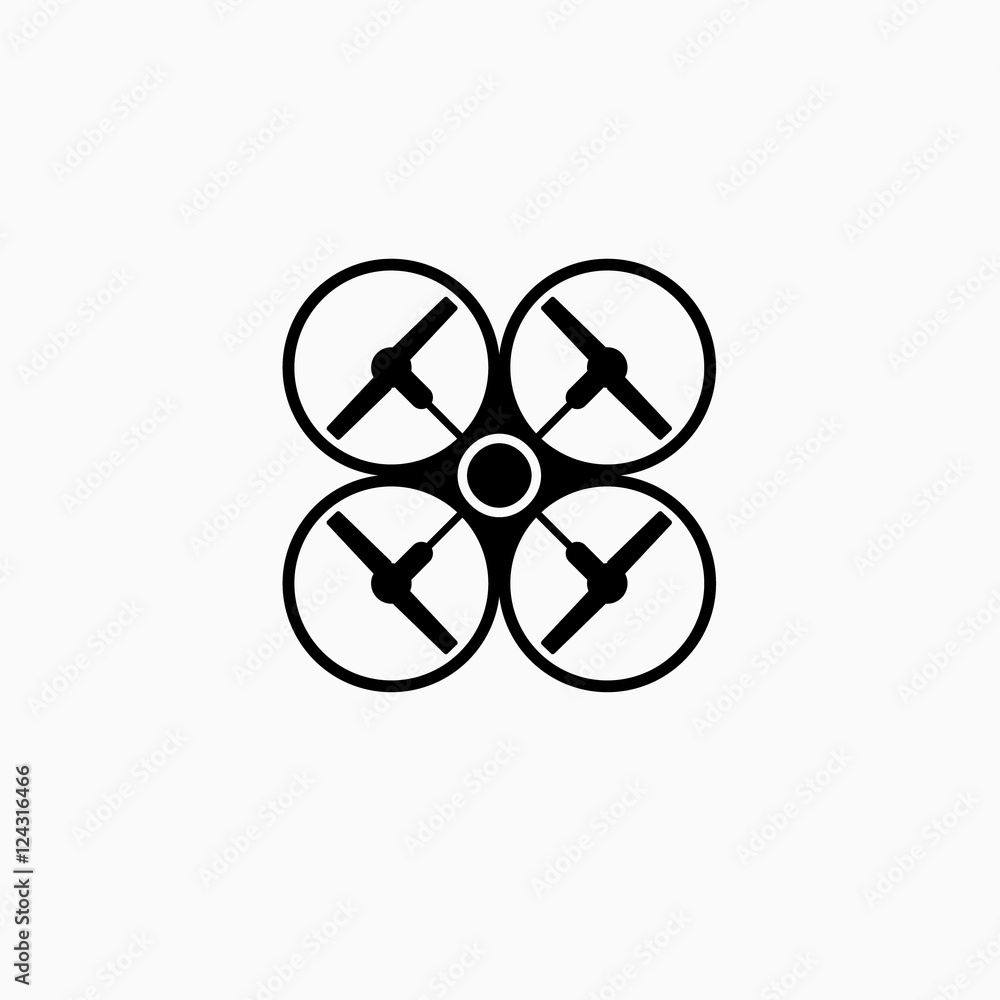 Quadrocopters (drone), top view. Sticker pictograms. Quadrocopters (drone), top view. Sticker pictograms.