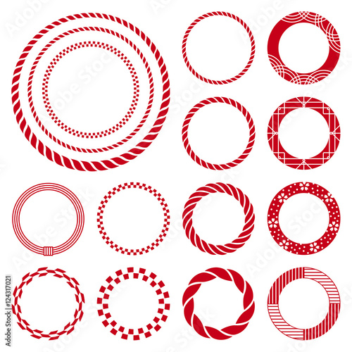 しめ縄 市松 和柄の円形飾り罫 Stock Vector Adobe Stock しめ縄 市松 和柄の円形飾り罫 Stock Vector Adobe Stock