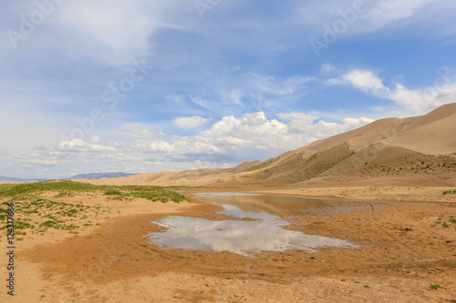 Clouds over the Gobi desert  dune Hongoryn  Mongolia