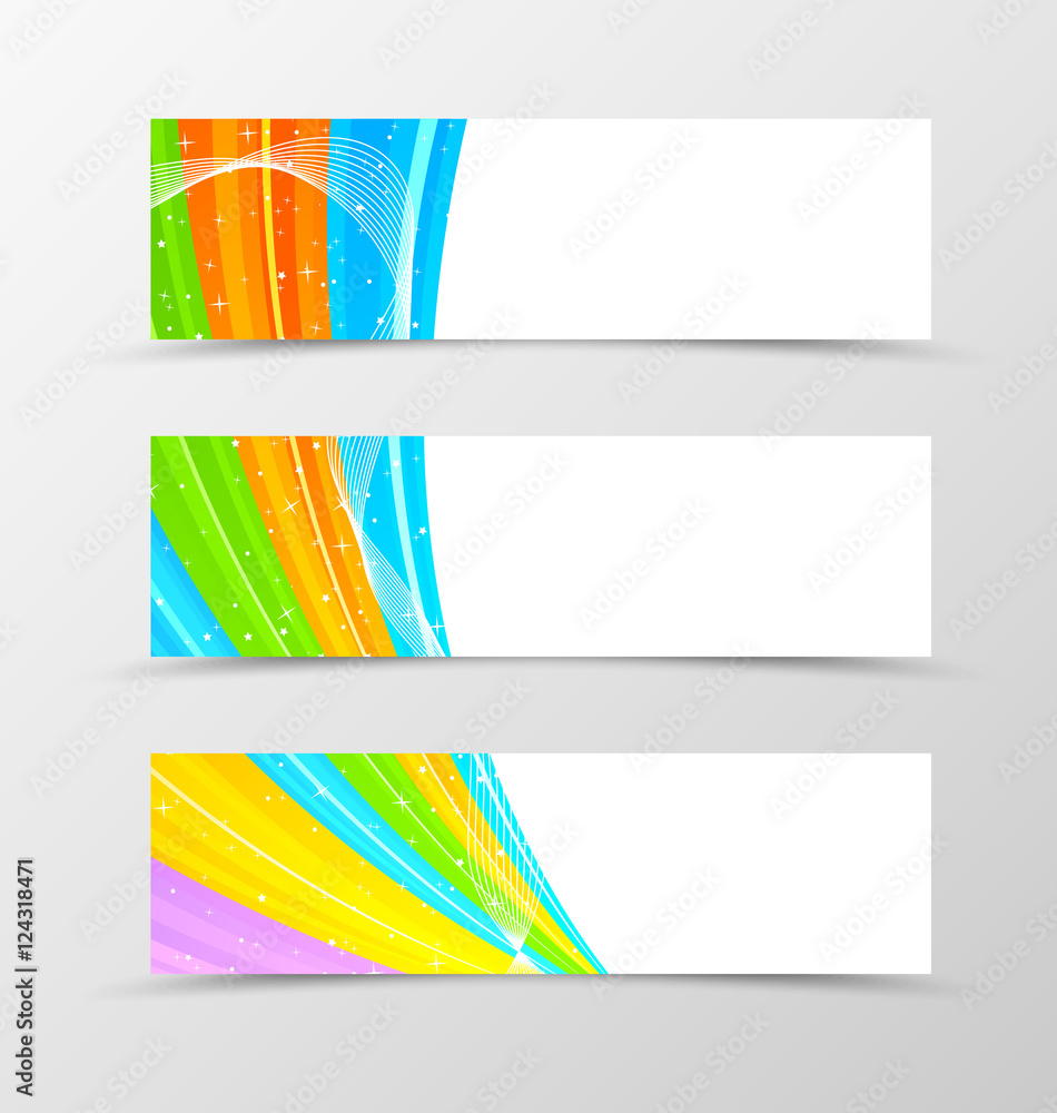 Set of header banner spectrum design