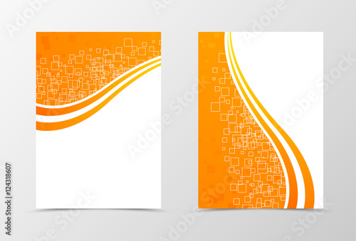 Front and back technologic wave flyer template design