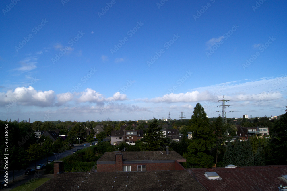 Fototapeta premium Panorama Oberhausen Stadtgrenze Duisburg