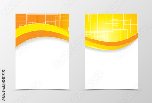 Front and back technologic wave flyer template design