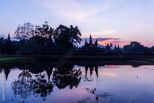 Sukhothai Historical Park. ( Silhouette )(Evening light) © ja9pai