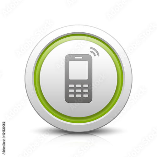 Mobile Phone – Light gray button with reflection & light green