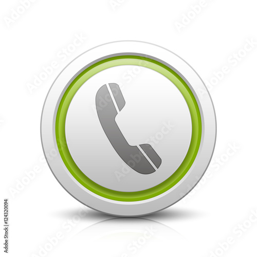 Phone – Light gray button with reflection & light green
