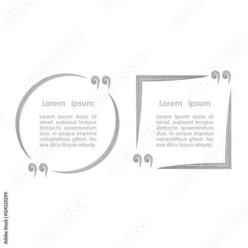 Quote frames templates vector illustration.Grey Ink Brush