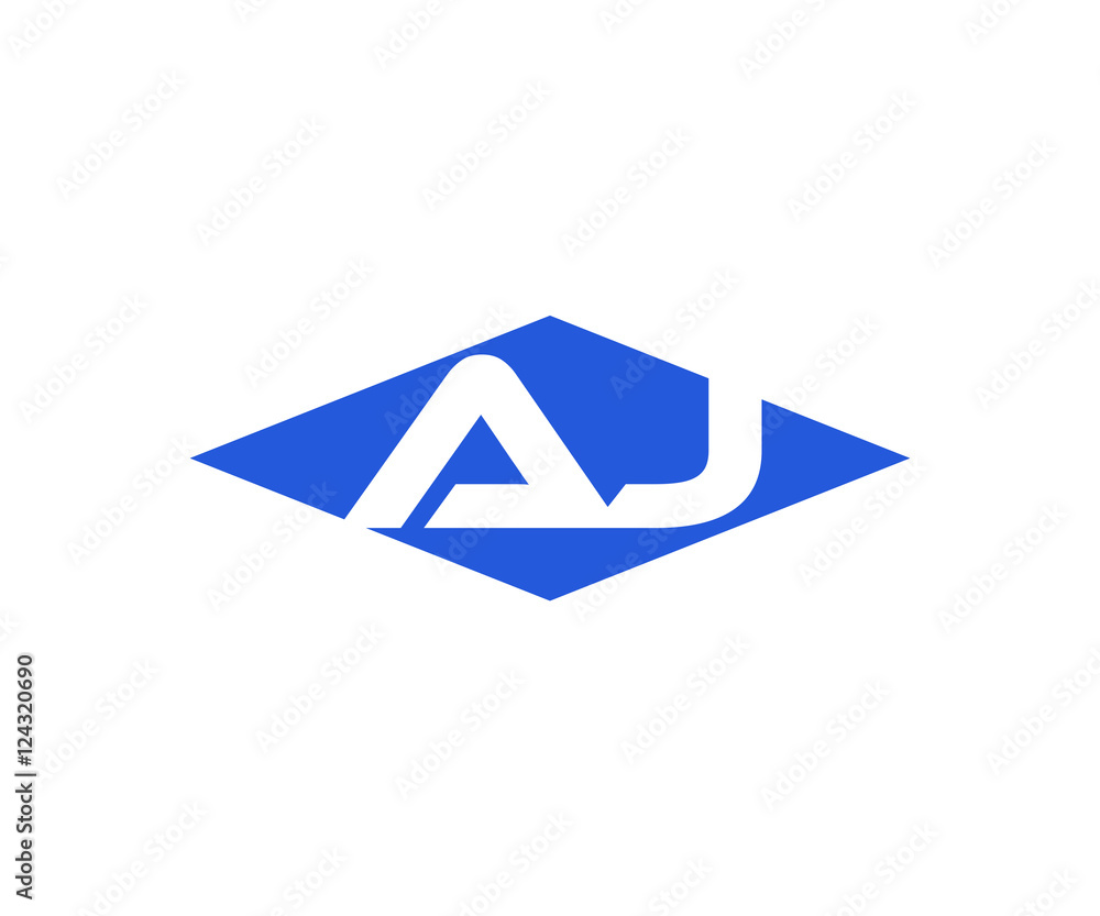 Simple Vector Modern Initial Letters Logo Croped in Diamond shape aj