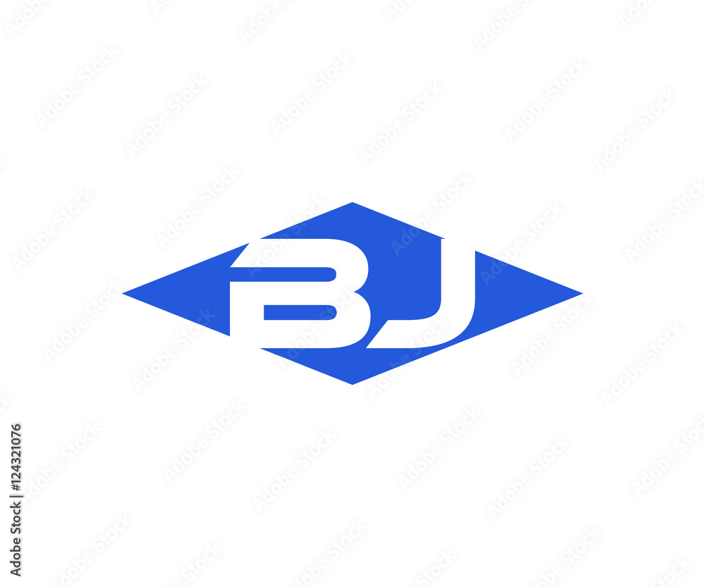Simple Vector Modern Initial Letters Logo Croped in Diamond shape bj Simple Vector Modern Initial Letters Logo Croped in Diamond shape bj