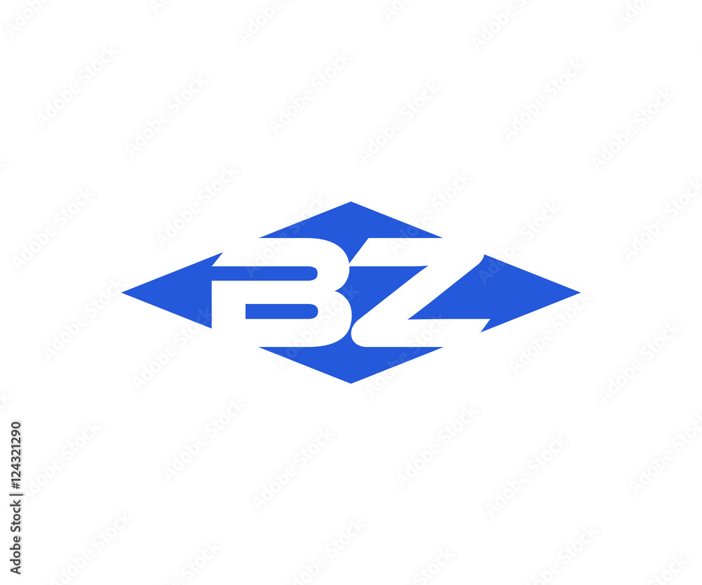 Simple Vector Modern Initial Letters Logo Croped in Diamond shape bz Simple Vector Modern Initial Letters Logo Croped in Diamond shape bz