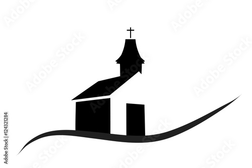 Vector silhouette of a church.