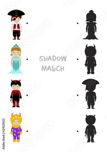 Halloween shadow matching game for kids