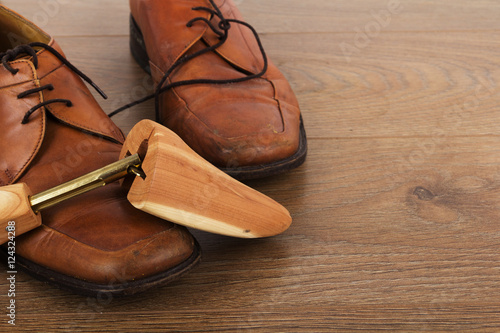 Shoes on a wooden floor