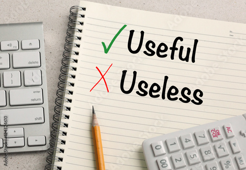 concept of useful versus useless photo