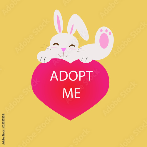 adopt me with rabbit and heart vector