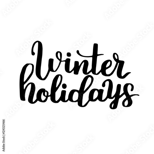 Vector hand written phrase about winter. Lettering on white isolated background. Black ink quote for your overlay and card design.