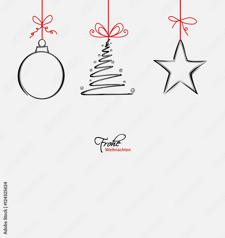 Weihnachtssymbole Zeichnung Stock-Vektorgrafik | Adobe Stock
