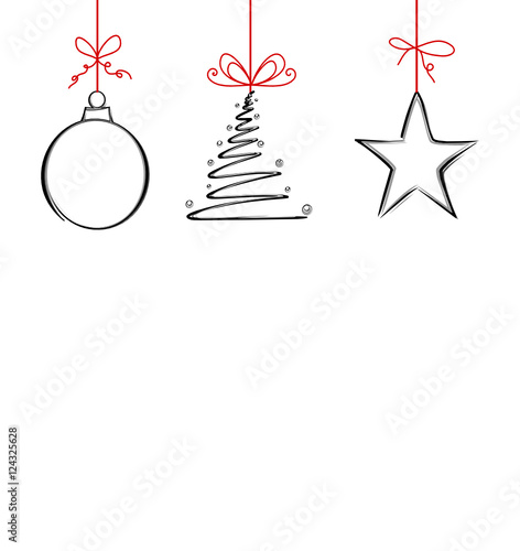 Weihnachtssymbole Zeichnung