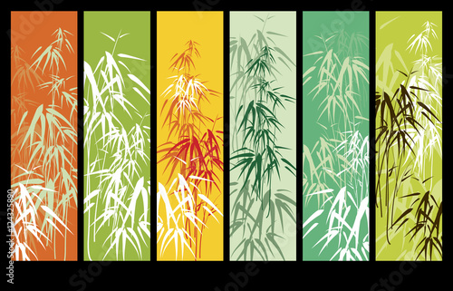 Abstract background with bamboo trees