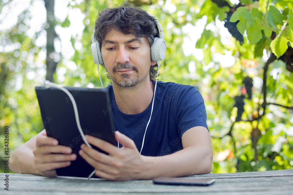 man with tablet man with tablet