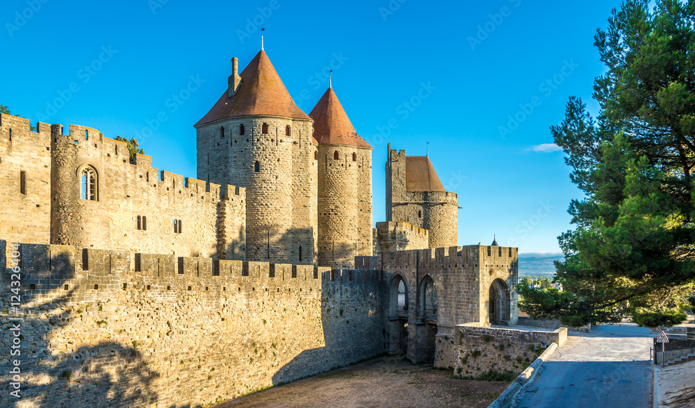 View at the fortified Old City Carcassonne - France