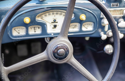 Steering wheel in car © Jaroslav Moravcik