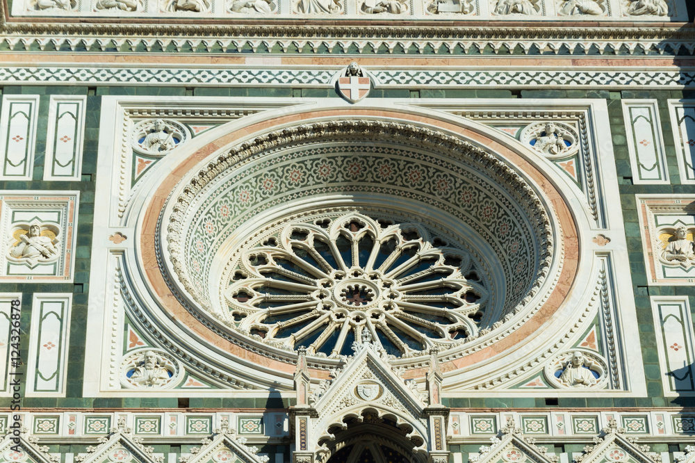 Detail of Santa Maria del Fiore cathedral in Florence Italy