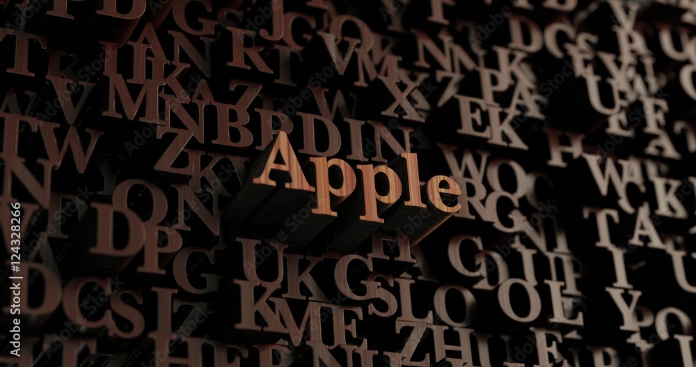 Apple - Wooden 3D rendered letters/message. Can be used for an online banner ad or a print postcard. Apple - Wooden 3D rendered letters/message. Can be used for an online banner ad or a print postcard.