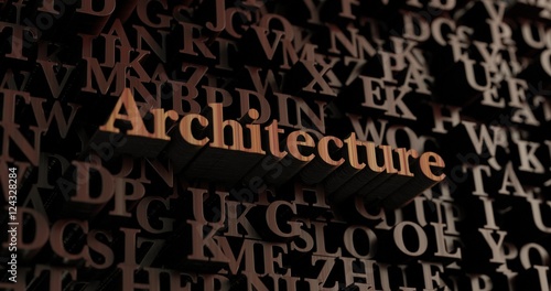 Architecture - Wooden 3D rendered letters/message. Can be used for an online banner ad or a print postcard.