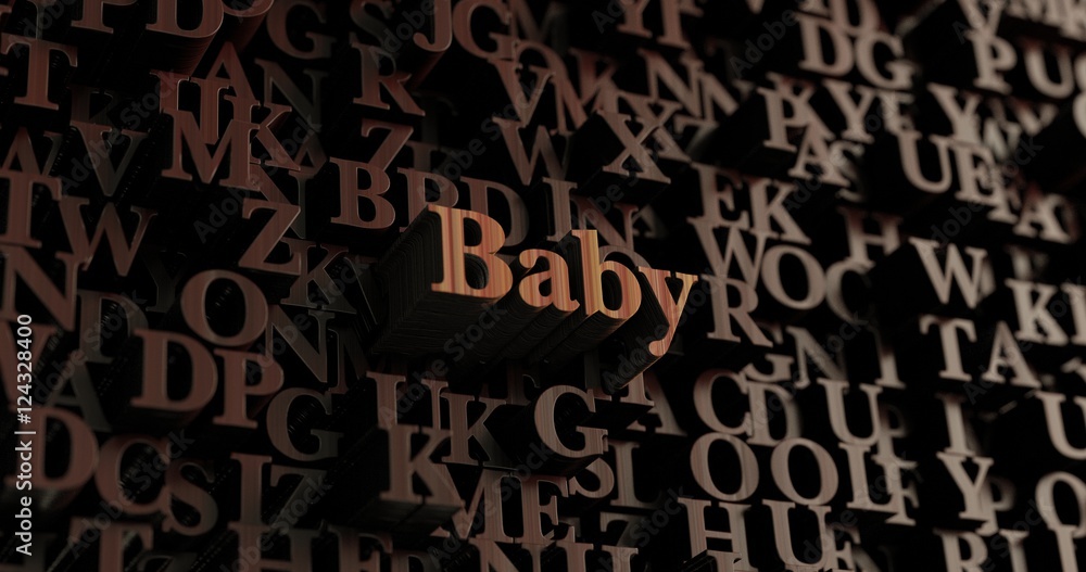 Baby - Wooden 3D rendered letters/message. Can be used for an online banner ad or a print postcard. Baby - Wooden 3D rendered letters/message. Can be used for an online banner ad or a print postcard.