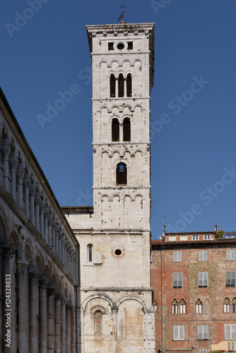San Michele in Foro is a Roman Catholic basilica church in Lucca, a medieval city and comune in Tuscany, Central Italy