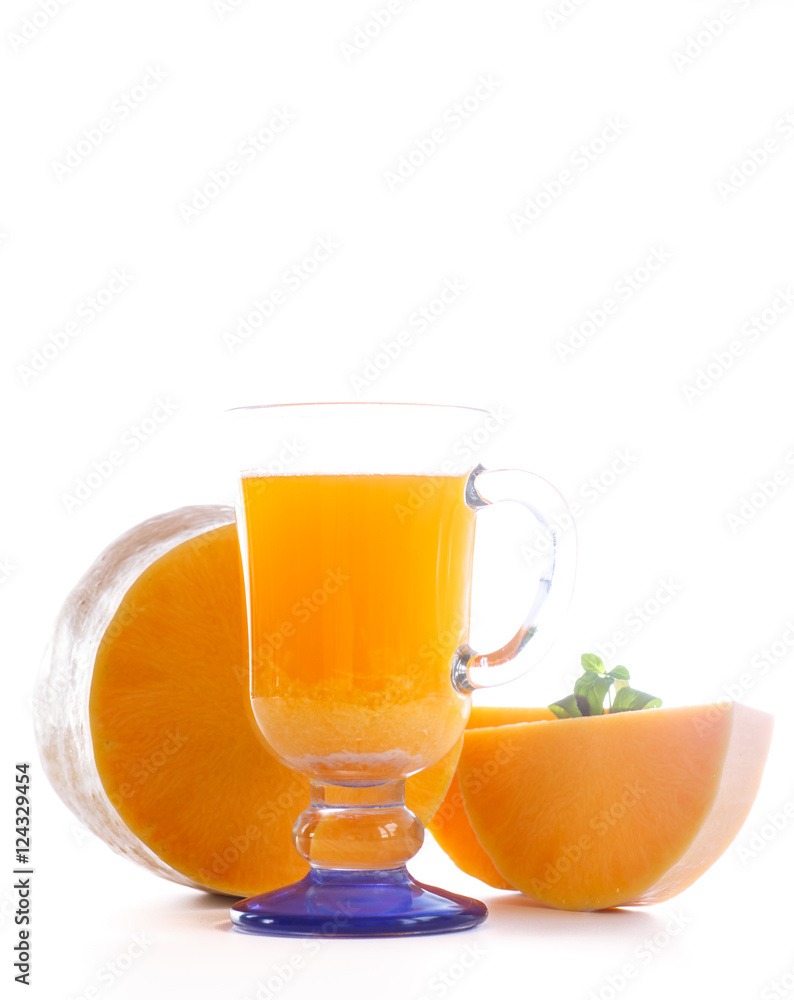 Fresh pumpkin juice in a glass Fresh pumpkin juice in a glass