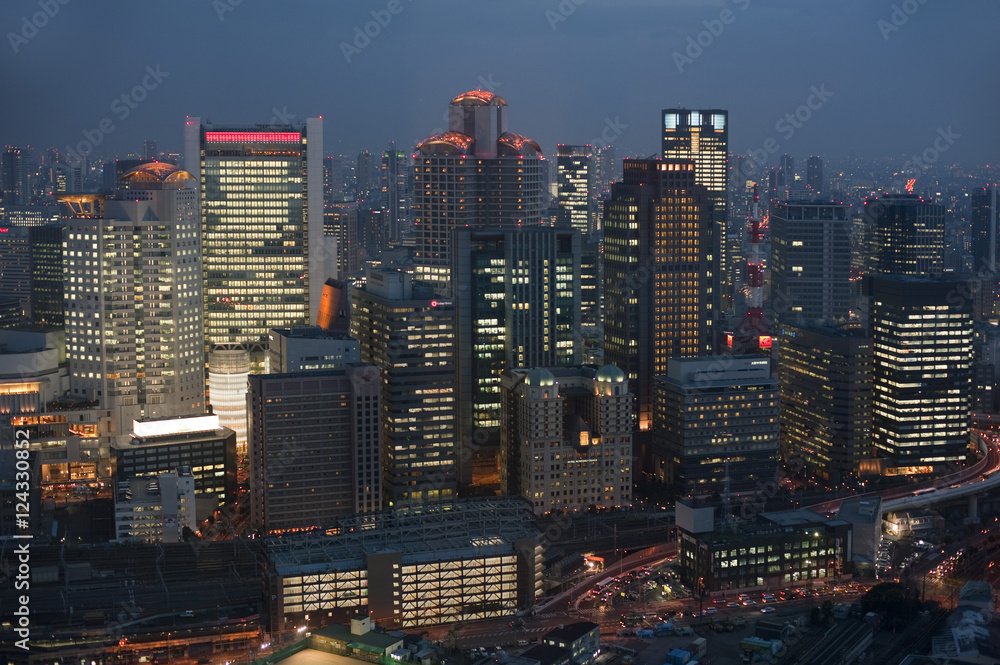 Naklejka premium central osaka, japan