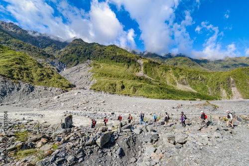 hiking at franz josef glacier, new zealand