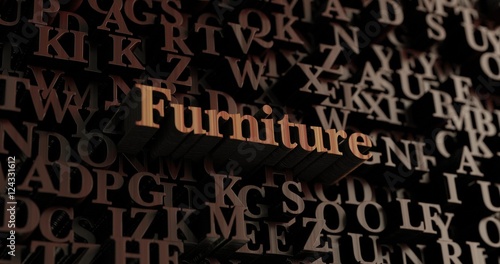 Furniture - Wooden 3D rendered letters/message. Can be used for an online banner ad or a print postcard.