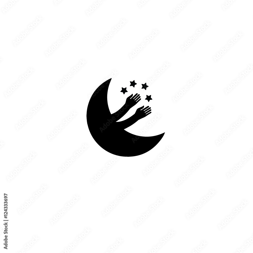 Obraz premium Moon icon, graphic, symbol, logo, Vector.